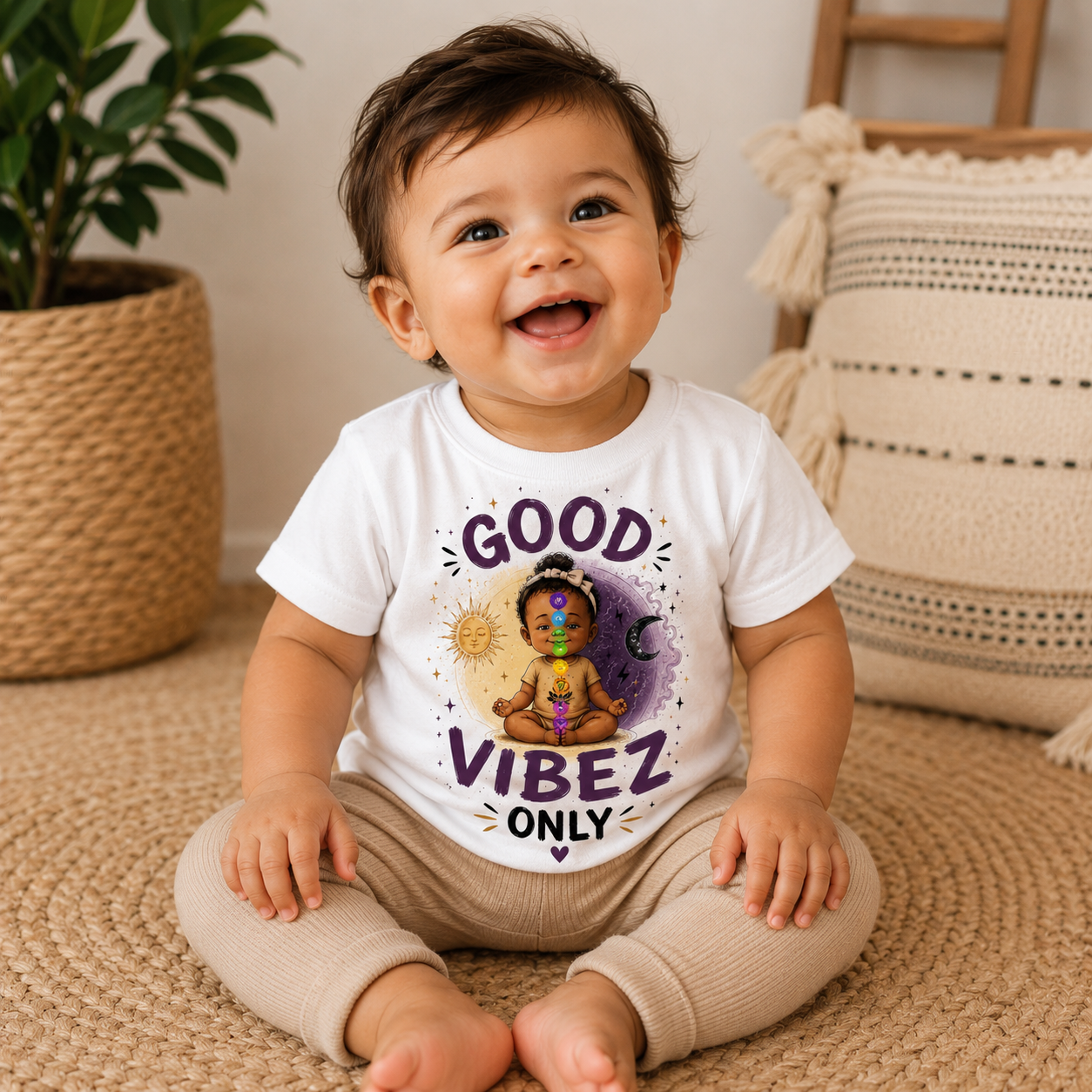 Good Vibez Only™ Infant Tee | Positive Energy Baby Graphic Shirt
