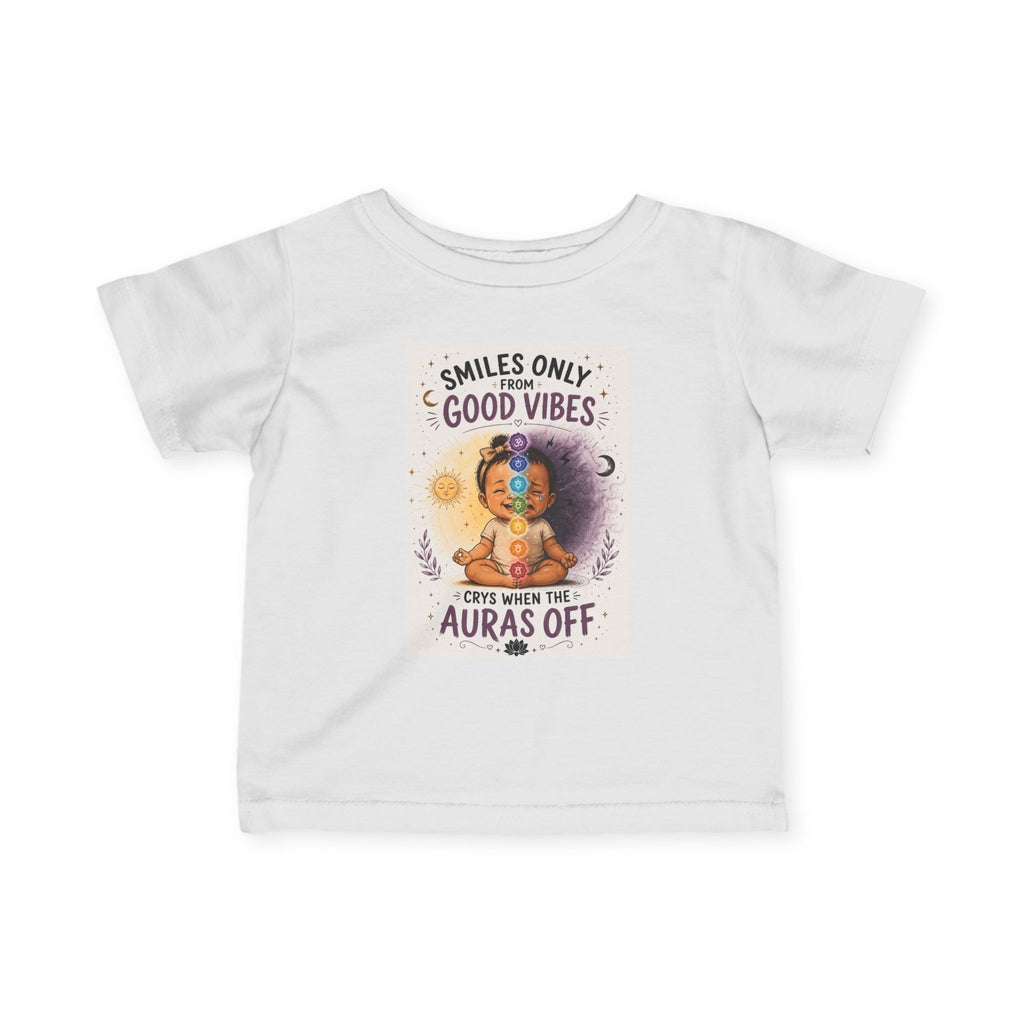 Good Vibez Only™ Baby Tee | “Cries When The Aura’s Off” Infant Graphic Shirt