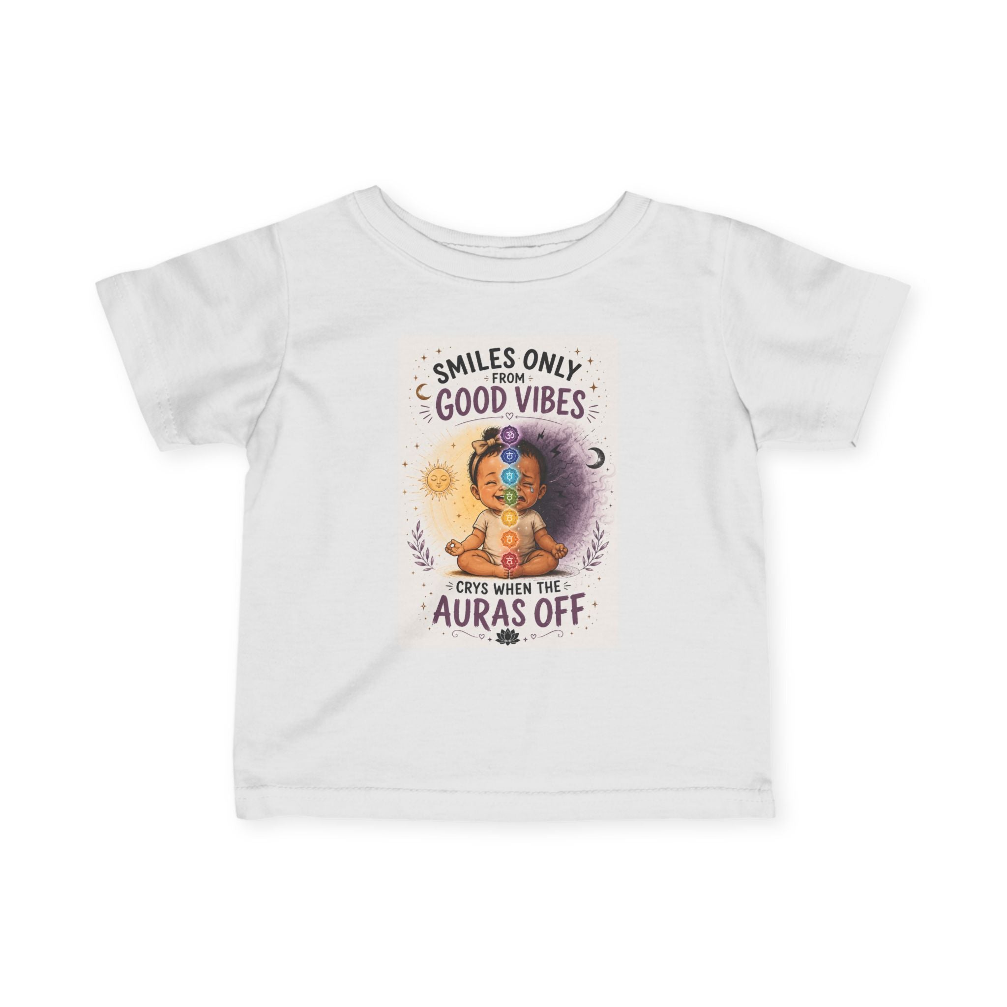 Good Vibez Only™ Baby Tee | “Cries When The Aura’s Off” Infant Graphic Shirt